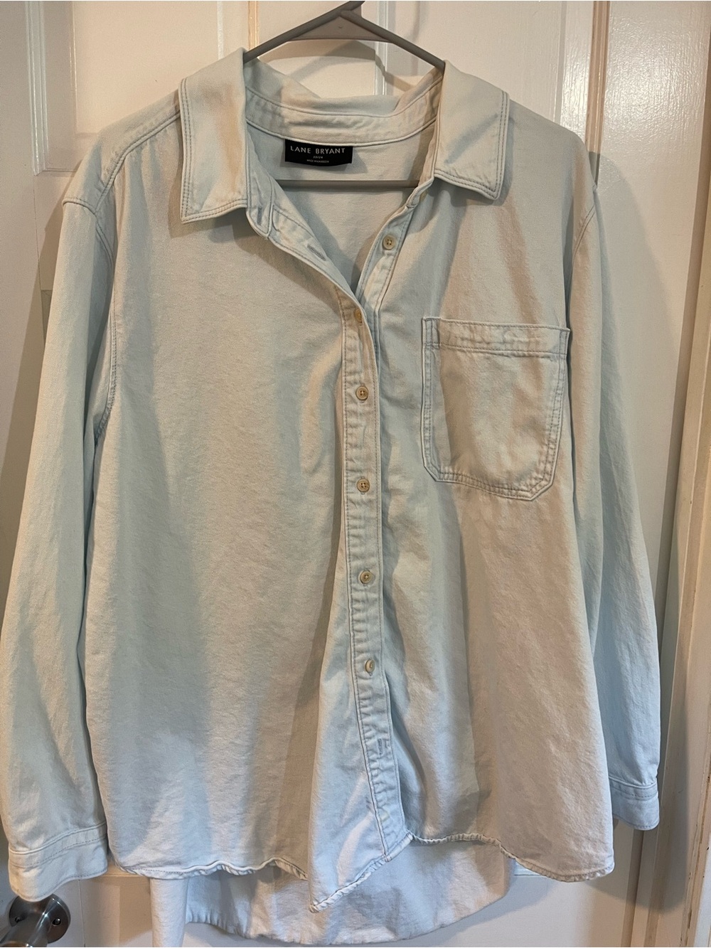 Lane Bryant Light Wash Denim Button Up